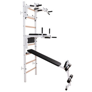 Žebřiny s hrazdou, bradly a lavicí BenchK 233W 230×67 cm