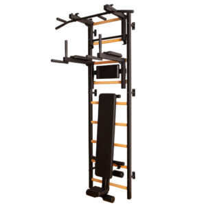 Žebřiny s hrazdou, bradly a lavicí BenchK 733B 240×67 cm