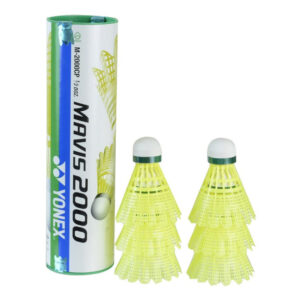 Badmintonové míče Yonex Mavis 2000 – žlutý míček, zelený pruh