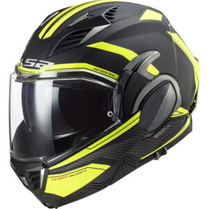 Výklopná moto přilba LS2 FF900 Valiant II Revo P/J  Matt Black H-V Yellow  XS (53-54)