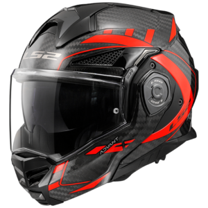 Výklopná moto přilba LS2 FF901 Advant X Carbon Future Gl Red P/J  3XL (65-66)