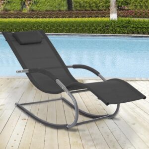 Zahradní houpací relaxační lehátko MERIDA – Černá