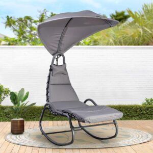 Zahradní relaxační lehátko/houpačka Avenberg SIENA – šedá