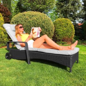 Zahradní relaxační lehátko Avenberg HAVANA – Černá