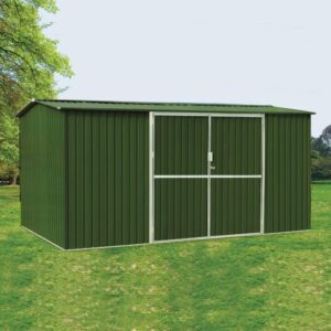 Zahradní domek na nářadí, křídlové dveře Avenberg HUNTER G1 4.1 x 2.6 m ZELENÁ