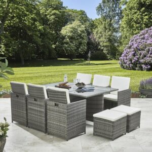 Velká ratanová zahradní souprava Avenberg DETROIT – Šedá