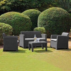 Velký ratanový set Avenberg MELFI – černý ratan