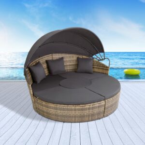 13-dílné multifunkční zahradní sofa + sedací souprava CATALINA 2023 – hnědá-tmavě šedá