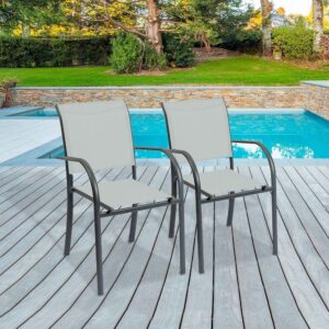 Zahradní křeslo MOOREA šedá – set 2 ks