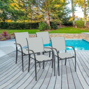 Zahradní křeslo MOOREA šedá – set 4 ks