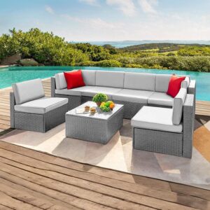 Velký luxusní ratanový zahradní set Avenberg SEVILLA 2023 šedá/šedá