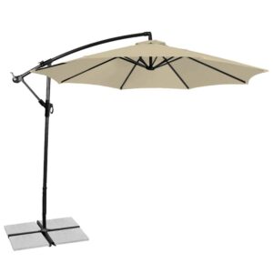 Velký polohovatelný slunečník AVENBERG SUNNY 300, průměr 3M,  Béžová-smetanová