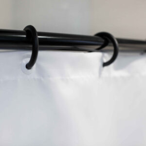 wela SYSTEM – ČERNÁ bezbariérová čtvrtkruhová tyč do sprchového koutu a x b: 120 x 120 cm