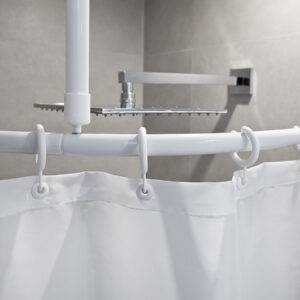 wela SYSTEM – ČERNÁ bezbariérová čtvrtkruhová tyč do sprchového koutu a x b: 130 x 130 cm