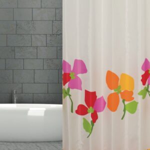 wela TEXTILNÍ SPRCHOVÝ ZÁVĚS KVĚTY se závažím obšitý W16401 šířka x výška: 120 x 180