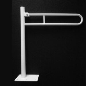 Wela madlo U k WC sklopné podlahové invalidní BÍLÉ PREMIUM domadlo 4002430 Délka: 70 cm, Průměr: 25 mm