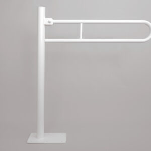 Wela madlo U k WC sklopné podlahové invalidní BÍLÉ PREMIUM domadlo 4002430 Délka: 90 cm, Průměr: 30 mm