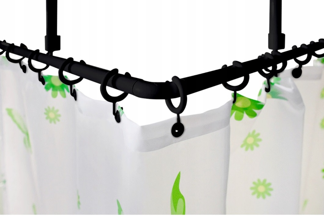 wela Tyč na míru SYSTEM - ČERNÁ bezbariérová tyč do sprchového koutu