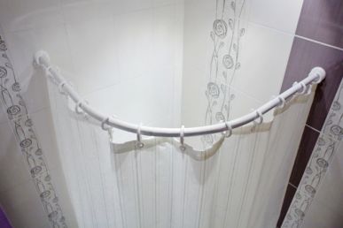 wela ČTVRTKRUHOVÁ TYČ do sprchového koutu ČERNÁ a x b: 130 x 130 cm