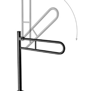 wela MADLO K WC SKLOPNÉ PODLAHOVÉ ČERNÉ PREMIUM Délka: 60 cm, Průměr: 30 mm