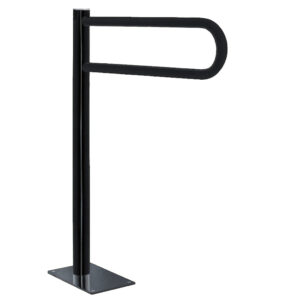 wela Podlahové MADLO k WC pevné černé premium Délka: 60 cm, Průměr: 25 mm