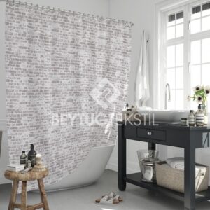 wela TEXTILNÍ SPRCHOVÝ ZÁVĚS WALL se závažím obšitý šířka x výška: 120 x 180