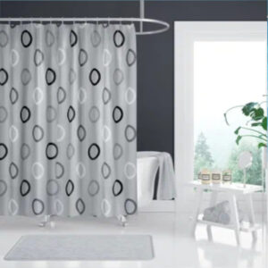 wela TEXTILNÍ SPRCHOVÝ ZÁVĚS RINGS  se závažím obšitý šířka x výška: 180 cm šířky x počet cm výšky na míru -nastavte počet cm