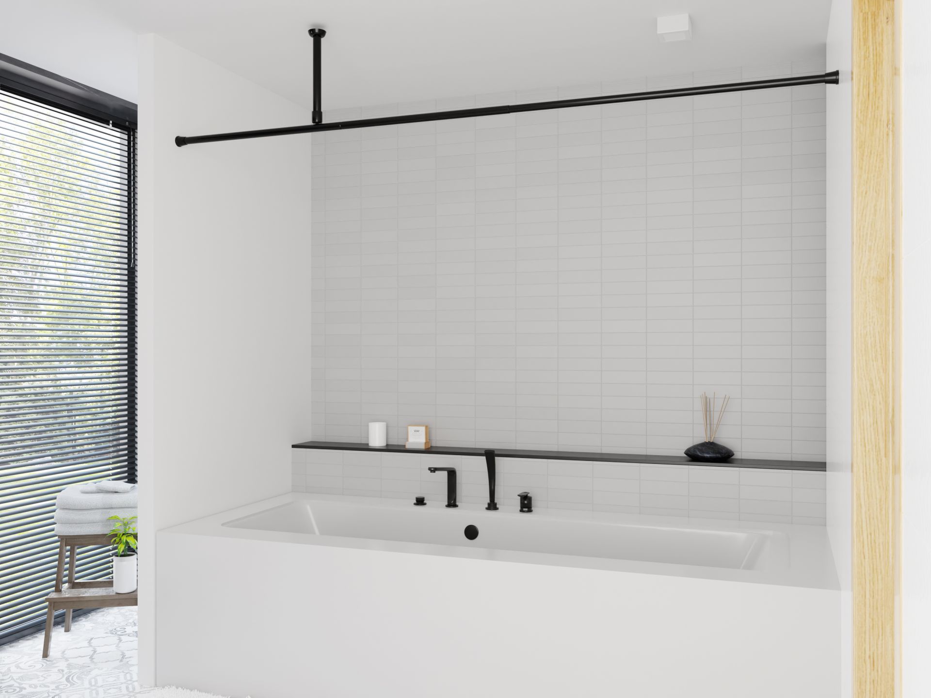 wela MAX 400 cm dlouhá ROZPĚRNÁ TYČ 27 mm ČERNÁ Délka: 250 - 400 cm