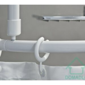 wela KRUHOVÁ tyč na míru SYSTEM – BÍLÁ  bezbariérová tyč do sprchovacího koutu