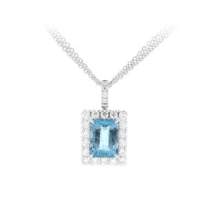 Beny Jewellery Zářivý Akvamarín v Kombinaci s Diamantovým Leskem – Luxusní Náhrdelník