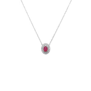 Beny Jewellery Rubínový přívěsek s diamanty z bílého zlata