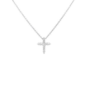 Zlatý Přívěsek Kříž s Diamanty