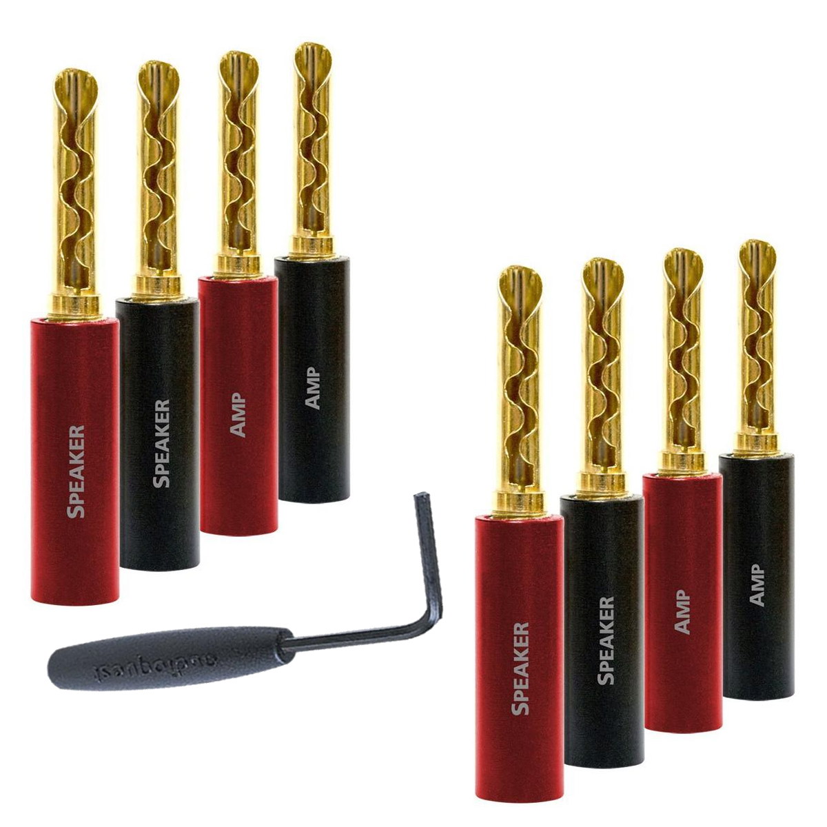 Audioquest SureGrip 100 BFA banánky zlaté balení: 8 ks