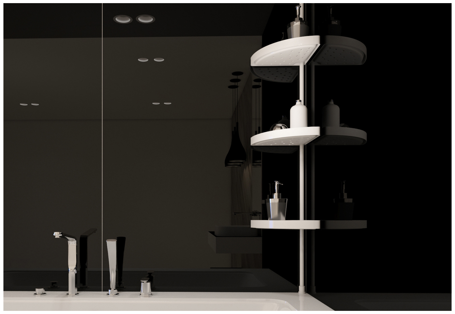 wela rohová teleskopická police do sprchy bílá 4012750