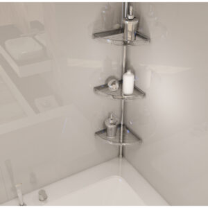 wela sprchová teleskopická polička k vaně stříbrná