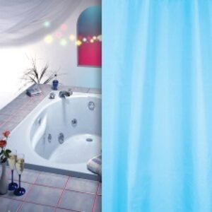 textilní závěs do sprchy světle modrý – na míru šířka x výška: 180 x 200