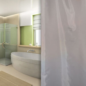 wela TEXTILNÍ SPRCHOVÝ ZÁVĚS ŠEDÝ se závažím obšitý W00160 šířka x výška: 240 x 200