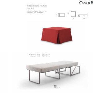 Alterego Divani Rozkládací taburet Omar Čalounění: Kůže