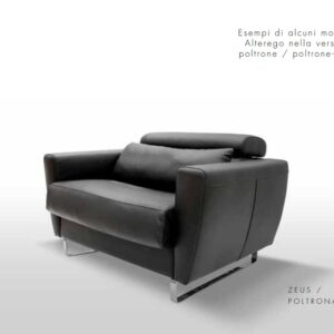 Alterego Divani Rozkládací křeslo na každodenní spaní Zeus Typ: Nerozkládací, Potah: Kůže