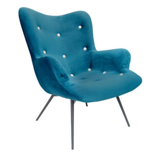 STYLE HOME Moderní designové křeslo Malmo Materiál: Kovové nožičky, Potah: Látka soft s knoflíčky