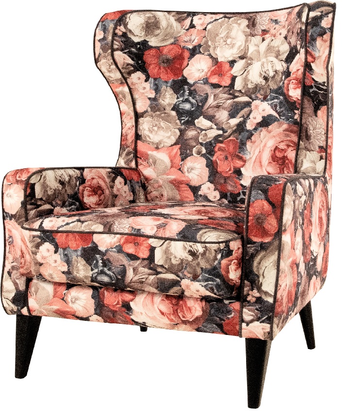 STYLE HOME Retro křeslo ušák Whiskey Potah: Látka