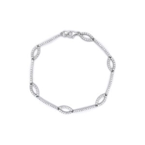 Beny Jewellery Dámský Náramek se Zirkony z Bílého Zlata