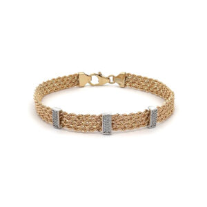 Beny Jewellery Dámský Náramek z Kombinovaného Zlata se Zirkony