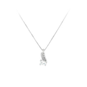 Beny Jewellery Náhrdelník se Zirkony z Bílého Zlata