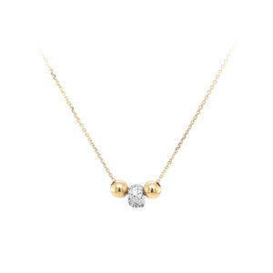 Beny Jewellery Náhrdelník se Zirkony z Kombinovaného Zlata