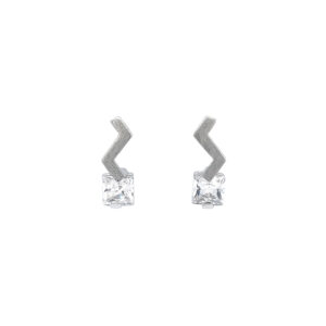 Beny Jewellery Moderní Náušnice z Bílého Zlata s Výraznými Zirkony