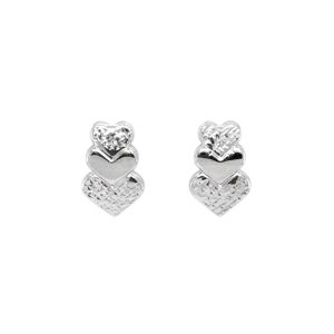 Beny Jewellery Náušnice Srdce z Bílého Zlata