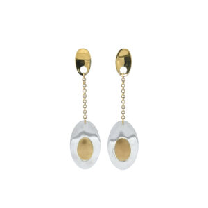 Beny Jewellery Visací Náušnice z Kombinovaného Zlata