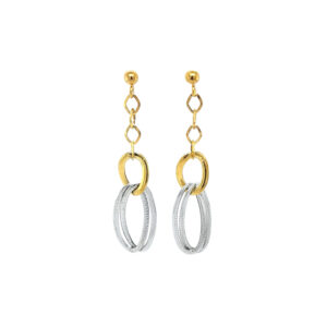 Beny Jewellery Visací Náušnice z Kombinovaného Zlata