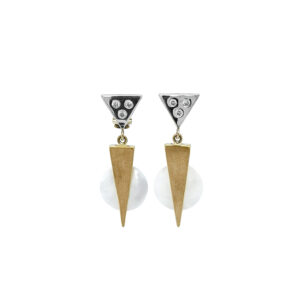 Beny Jewellery Náušnice s Perletí z Kombinovaného Zlata